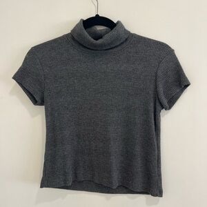 Brandy Melville Dark Grey Short Sleeve Turtleneck